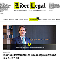 Importe de transacciones de M&A en Espaa disminuye un 7 % en 2023